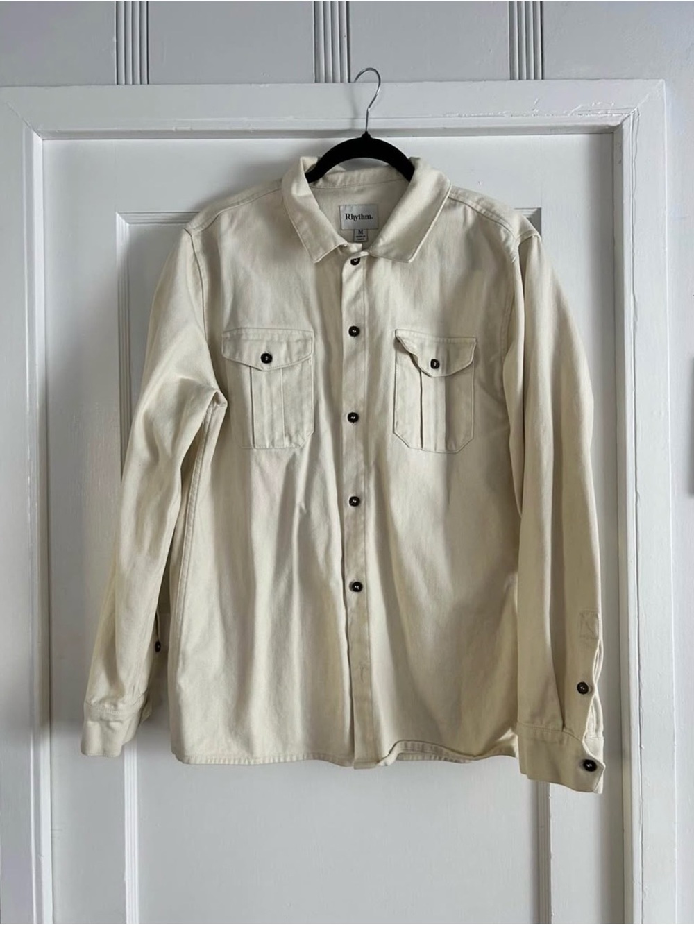Rhythm. Men's Cream Lightweight Shirt Jacket
